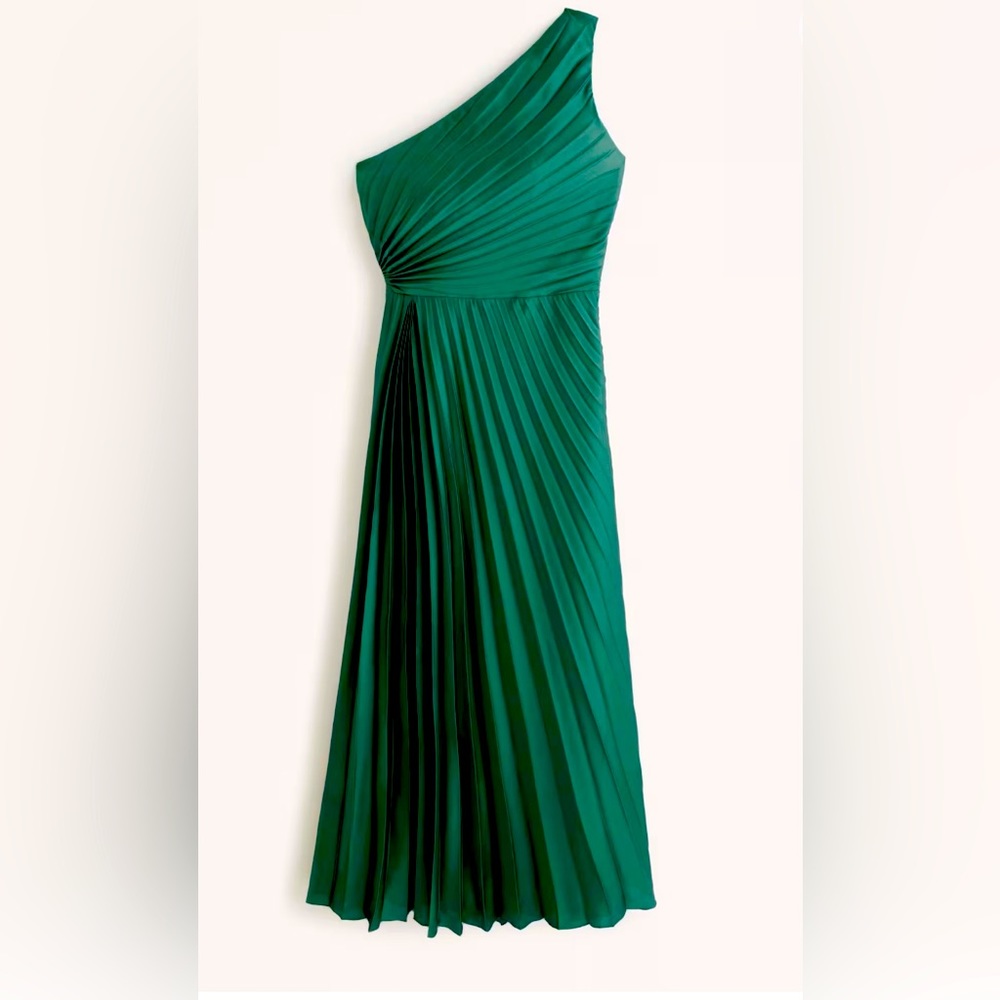 One Shoulder Pleated Maxi Dress